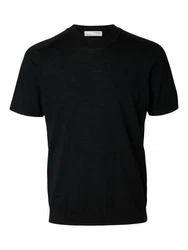 SELECTED HOMME T-Shirt SLHTRAY SS KNIT MERINO CREW 