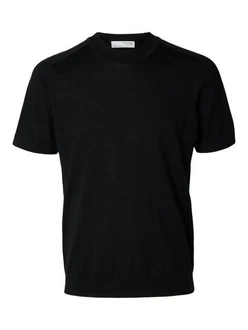 SELECTED HOMME T-Shirt SLHTRAY SS KNIT MERINO CREW