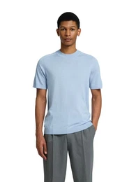 T-Shirt SLHTRAY SS KNIT MERINO CREW (1-tlg) aus Wolle