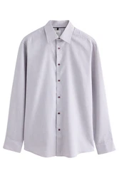 Next Langarmhemd Slim Fit Hemd und Krawatte Set Grau