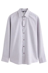 Next Langarmhemd Slim Fit Hemd und Krawatte Set Grau
