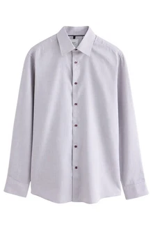 Next Langarmhemd Slim Fit Hemd und Krawatte Set Grau