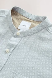 Next Kurzarmhemd mit Stehkragen Blau/Hellblau/Grau
