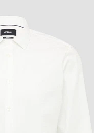 Langarmhemd Tailored Fit: Jacquard-Hemd aus Baumwollstretch