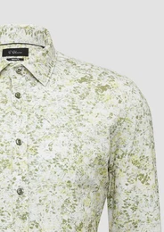Langarmhemd Tailored Fit: Gemustertes Hemd aus Baumwollstretch