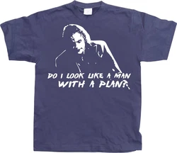 Batman T-Shirt Do I Look Like A Man With A Plan Dunkelblau/Lila/Hellblau