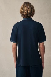 Next Polohemd mit elegantem Kragen Dunkelblau/Blau