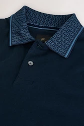Next Polohemd mit elegantem Kragen Dunkelblau/Blau