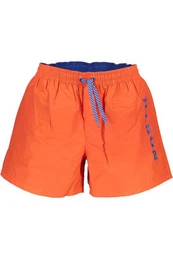 Badeshorts Herren-Badeshorts Rot aus Biofasern mit Taschen und Kordelzug