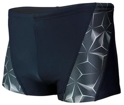 Aquarti Badehose Kurz Sportlich Streifen Dunkelblau/Grau/Blau