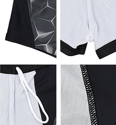 Aquarti Badehose Kurz Sportlich Streifen Dunkelblau/Grau/Blau