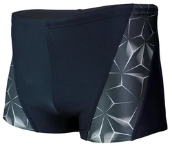Aquarti Badehose Kurz Sportlich Streifen Dunkelblau/Grau/Blau