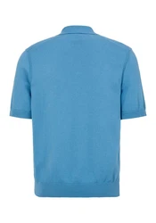 BOSS ORANGE Strickpullover Asac_P mit Polokragen Hellblau/Blau