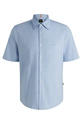BOSS ORANGE Kurzarmhemd Rash_2_M Hellblau/Blau