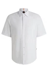 BOSS ORANGE Kurzarmhemd Rash_2_M Weiß/Grau/Creme