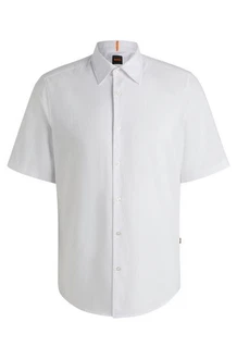 BOSS ORANGE Kurzarmhemd Rash_2_M Weiß/Grau/Creme
