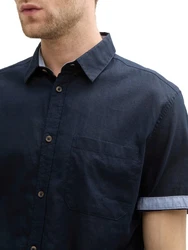 TOM TAILOR Leinenhemd 1045098 Blau/Dunkelblau/Hellblau