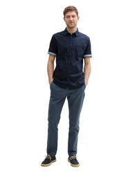TOM TAILOR Leinenhemd 1045098 Blau/Dunkelblau/Hellblau