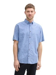 TOM TAILOR Kurzarmhemd Blau/Hellblau