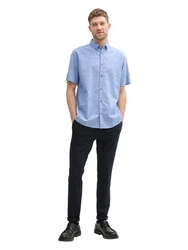 TOM TAILOR Kurzarmhemd Blau/Hellblau