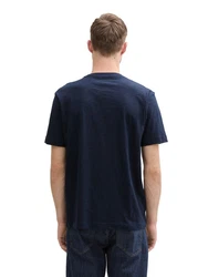 TOM TAILOR T-Shirt mit Front Print Dunkelblau/Blau/Hellblau