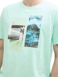 TOM TAILOR T-Shirt mit Front Print Hellgrün/Grün