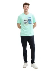 TOM TAILOR T-Shirt mit Front Print Hellgrün/Grün