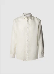 Pepe Jeans Langarmhemd ARNAU Khaki/Weiß/Beige/Grau