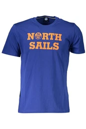 T-Shirt Blaues Herren T-Shirt mit Rundhals und Druck
