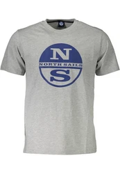 T-Shirt Graues Herren Kurzarm-T-Shirt mit Rundhals und