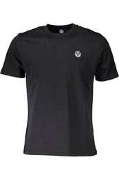 T-Shirt Schwarzes Herren-T-Shirt mit Logo und Rundhals