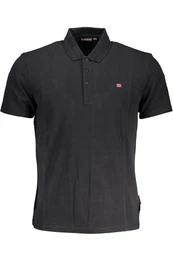 Poloshirt Herren Schwarz Kurzarm-Poloshirt mit Logo &