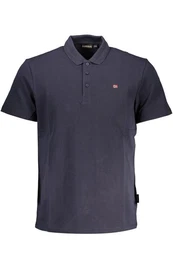 Poloshirt Herren Kurzarm-Poloshirt Blau mit Stickerei und