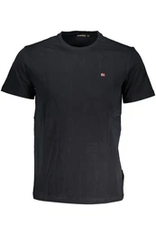T-Shirt Herren Kurzarm-T-Shirt Schwarz mit Rundhals und