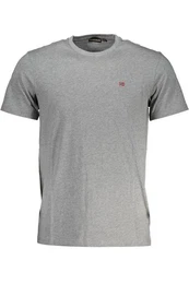 T-Shirt Herren Kurzarm T-Shirt Grau mit Stickerei und