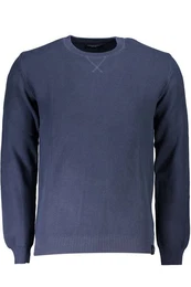 Strickpullover Herren Blaue Pullover Bio-Baumwolle - Stilvoll mit Kontrastdetails