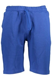 5-Pocket-Hose Blau, gefttert, Bio: Kurze Herren-Sporthose mit Taschen & Kordelzug