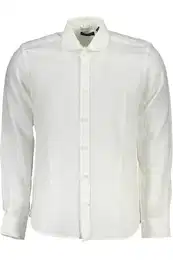 Langarmhemd Herren Langarmhemd Wei - Regular Fit, Italienischer Kragen, Bio-Fase
