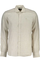 Langarmhemd Beiges Herren Langarmshirt: Regular Fit & Bio-Fasern, elegant & nachha