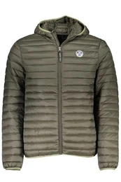 Outdoorjacke Grne Herrenjacke mit Kapuze, Zwei-Wege-Taschen und Reiverschluss