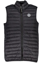 Outdoorjacke Schwarzes rmelloses Herrenhemd mit Taschen und Reiverschluss