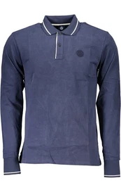 Poloshirt Nachhaltiges Herren-Langarmshirt in Blau mit