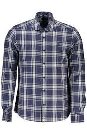 Langarmhemd Herrenhemd Blau Kariert, Regular Fit, Recycelte Fasern