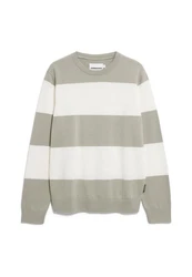 Armedangels Strickpullover LOUKAA STRIPES pastellgrün/weiß