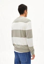 Armedangels Strickpullover LOUKAA STRIPES pastellgrün/weiß