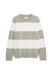 Armedangels Strickpullover LOUKAA STRIPES pastellgrün/weiß