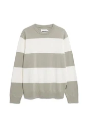 Armedangels Strickpullover LOUKAA STRIPES pastellgrün/weiß