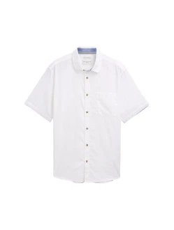 TOM TAILOR Kurzarmhemd COTTON LINEN SHIRT