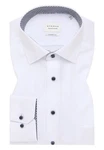 Eterna Langarmhemd COMFORT FIT NON IRON Weiß/Dunkelrot/Braun