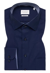 Eterna Langarmhemd Modern Fit Dunkelblau/Hellblau/Blau